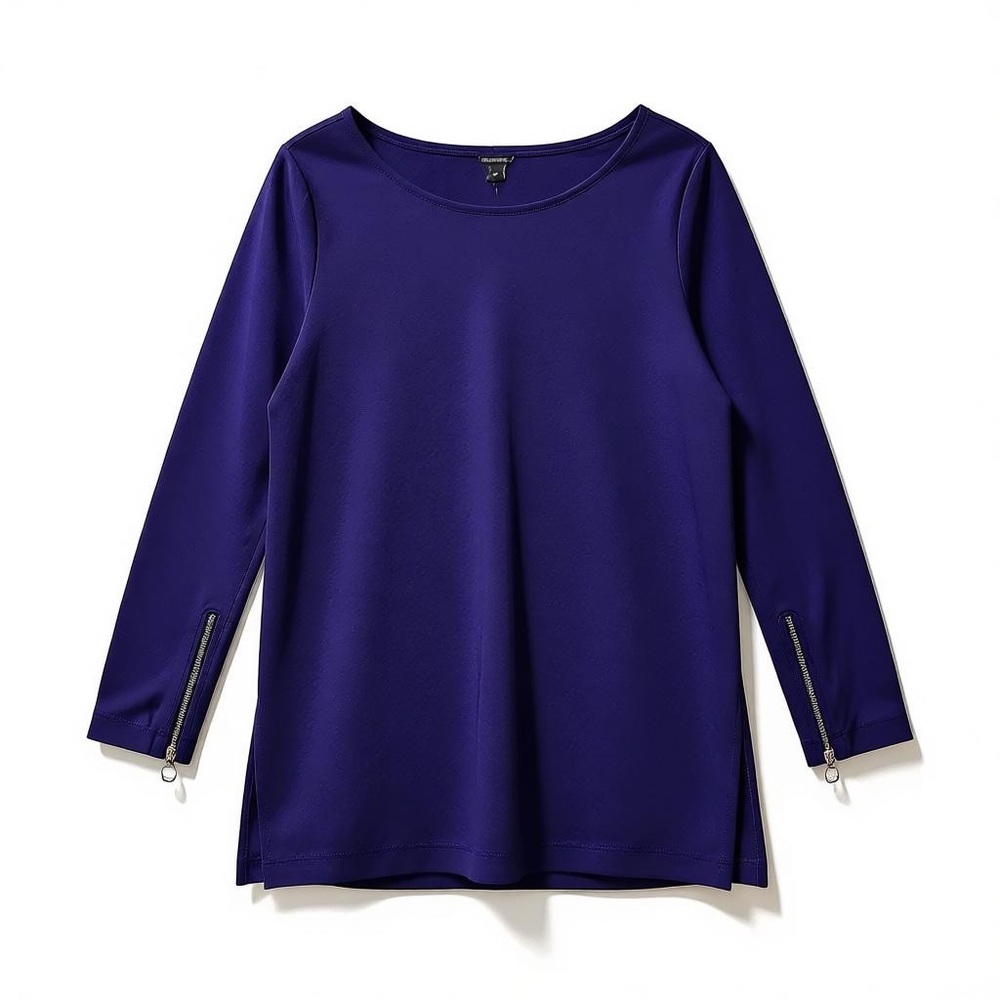 NWT Ann Taylor Women’s Deep Blue Long Sleeve Tunic Top with Stretch